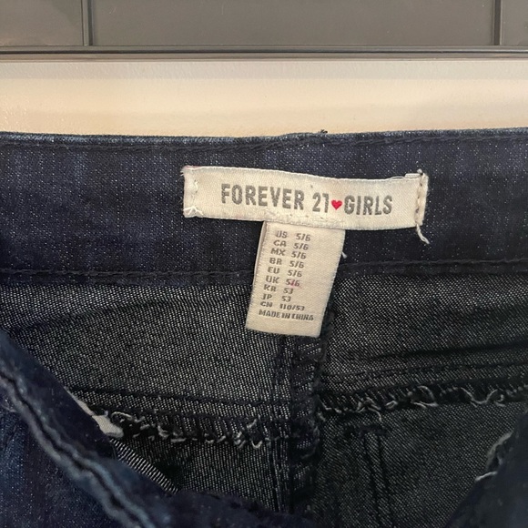 Forever 21 Girls Dark Navy Jeans Size 5/6 - Picture 4 of 6